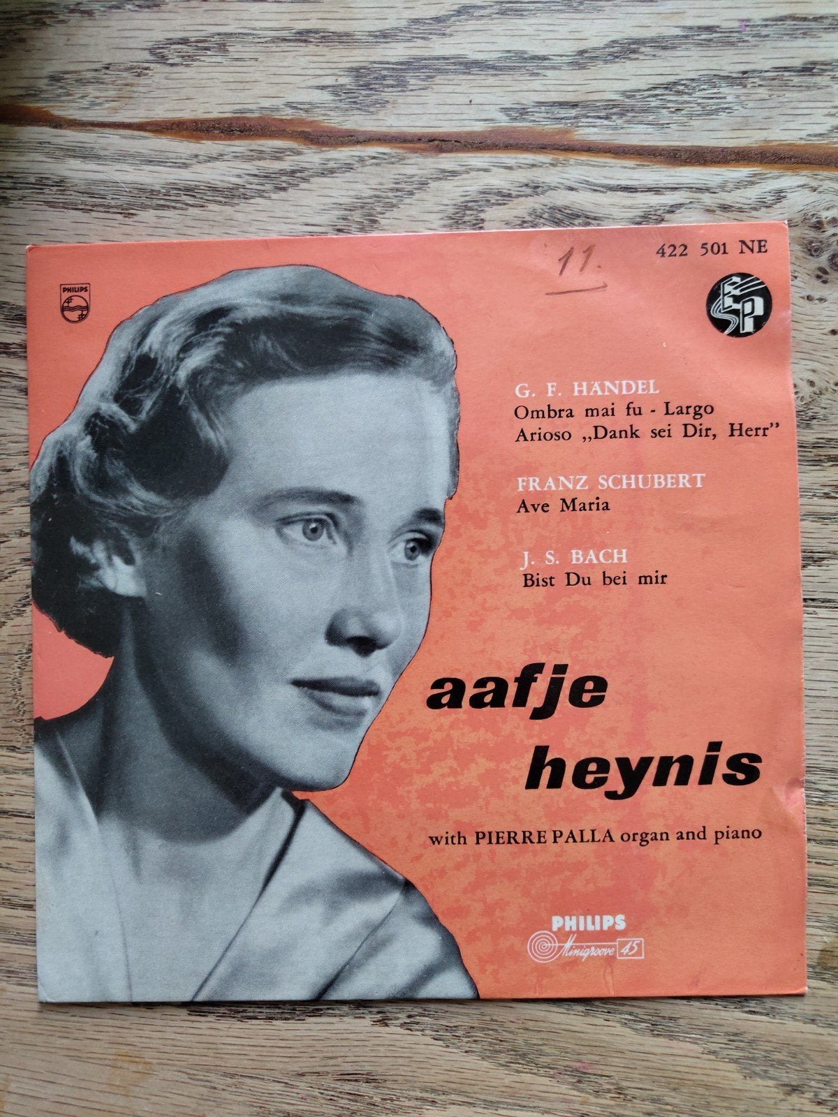 Aafje Heynis - Ombra mai fu / Ave Maria (Philips 7 inch), Gebruikt, Ophalen of Verzenden, Vocaal, 7 inch