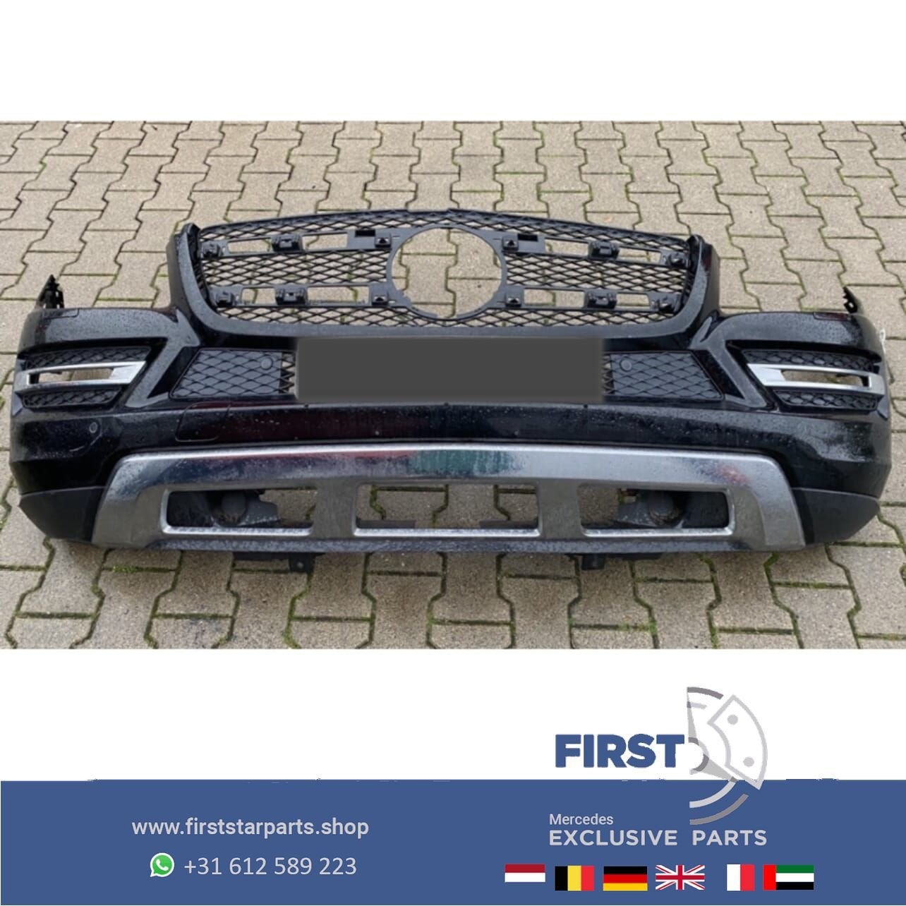 X166 GL BUMPER A1668853125 (W166) VOORBUMPER COMPLEET ZWART, Gebruikt, -, Voor, Ophalen of Verzenden