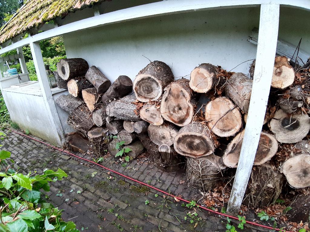 Partij openhaardhout blokken, Tuin en Terras, Haardhout, Minder dan 3 m³, Ophalen