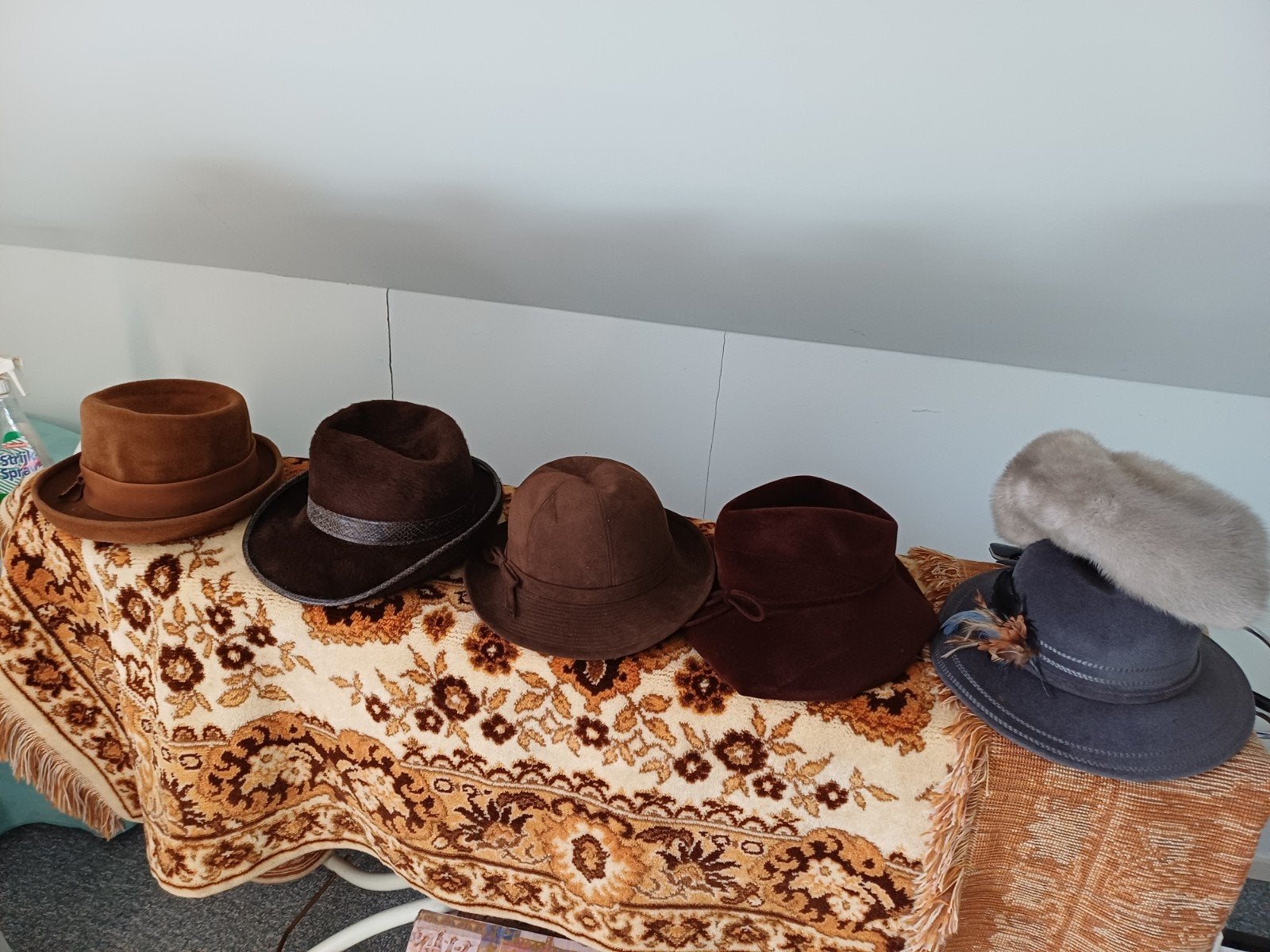 Vintage Oma Hoedjes Collectie - 6 Stuks met Bontmuts, Ophalen of Verzenden, Gedragen, One size fits all, Hoed