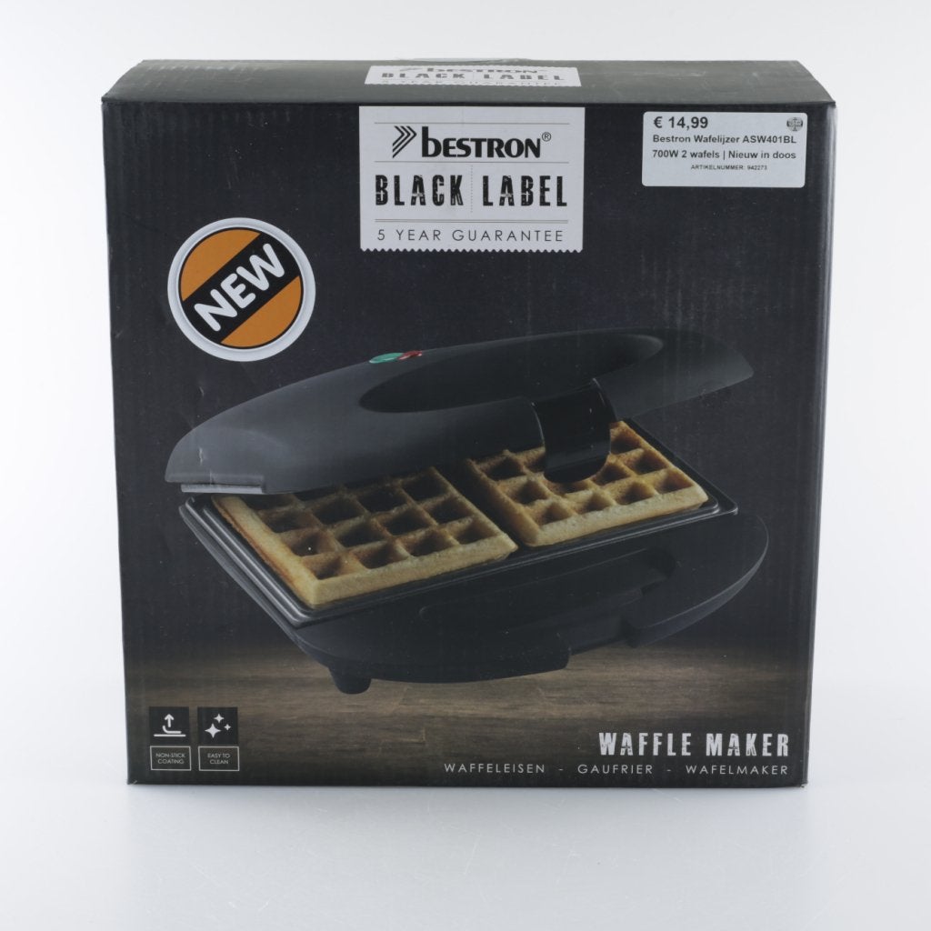 Bestron Wafelijzer ASW401BL 700W 2 wafels | Nieuw in doos, Witgoed en Apparatuur, Flex Ltd., Nieuw, https://flex.com/contact-us