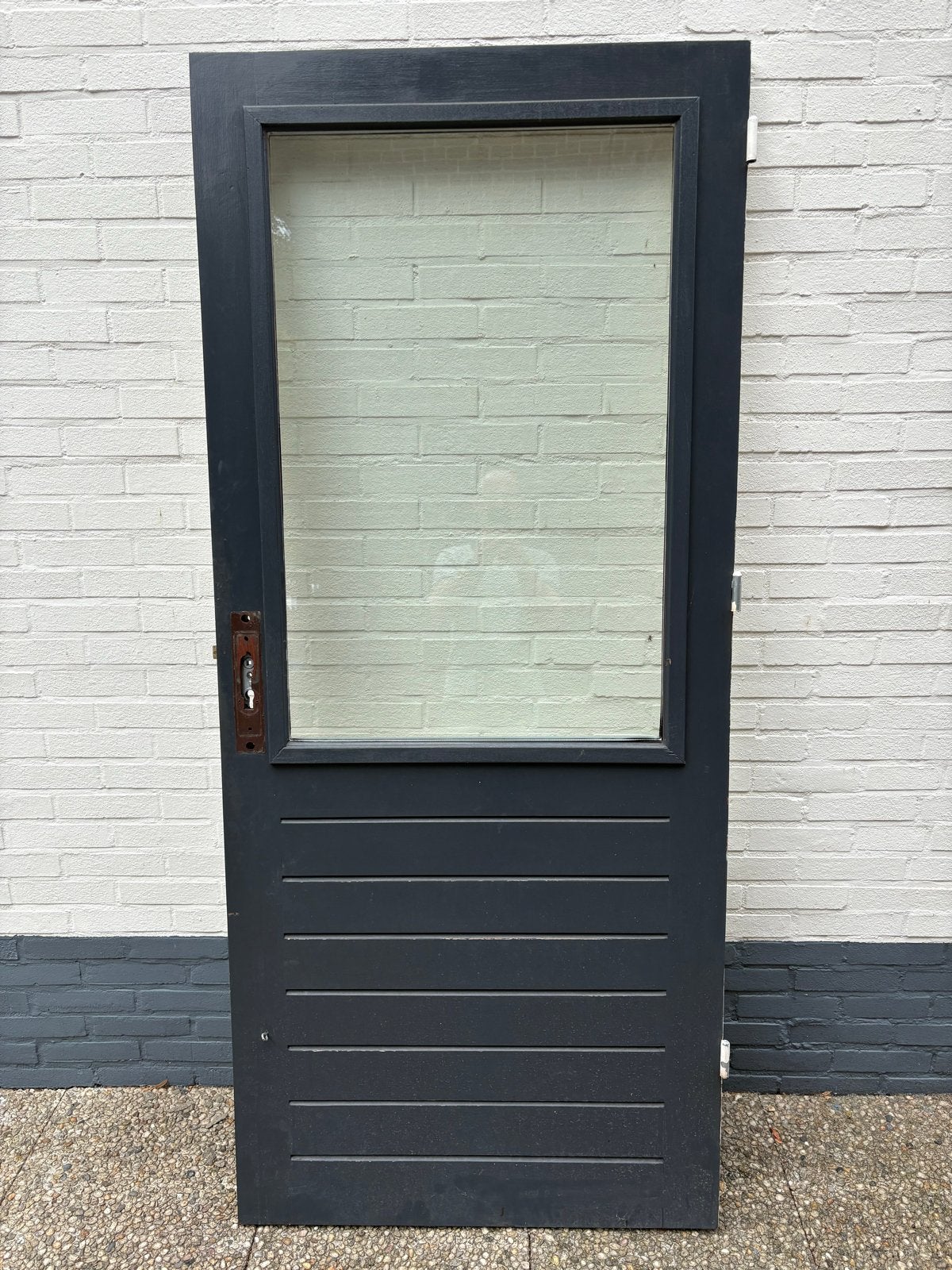 Houten Buitendeur met hr ++dubbel glas rechts 870/2010, Doe-het-zelf en Verbouw, Deuren en Horren, Ophalen, Gebruikt, 80 tot 100 cm