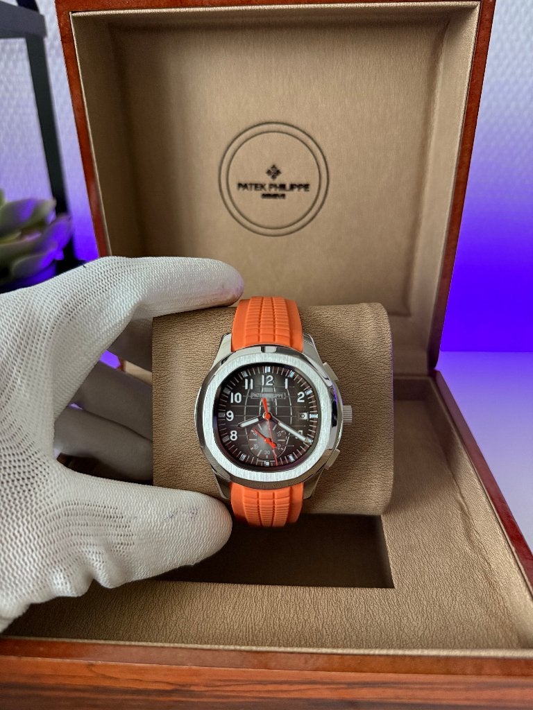 Patek Philippe Aquanaut 40MM Orange Strap, Sieraden, Tassen en Uiterlijk, Horloges | Heren, Overige merken, Staal, Polshorloge