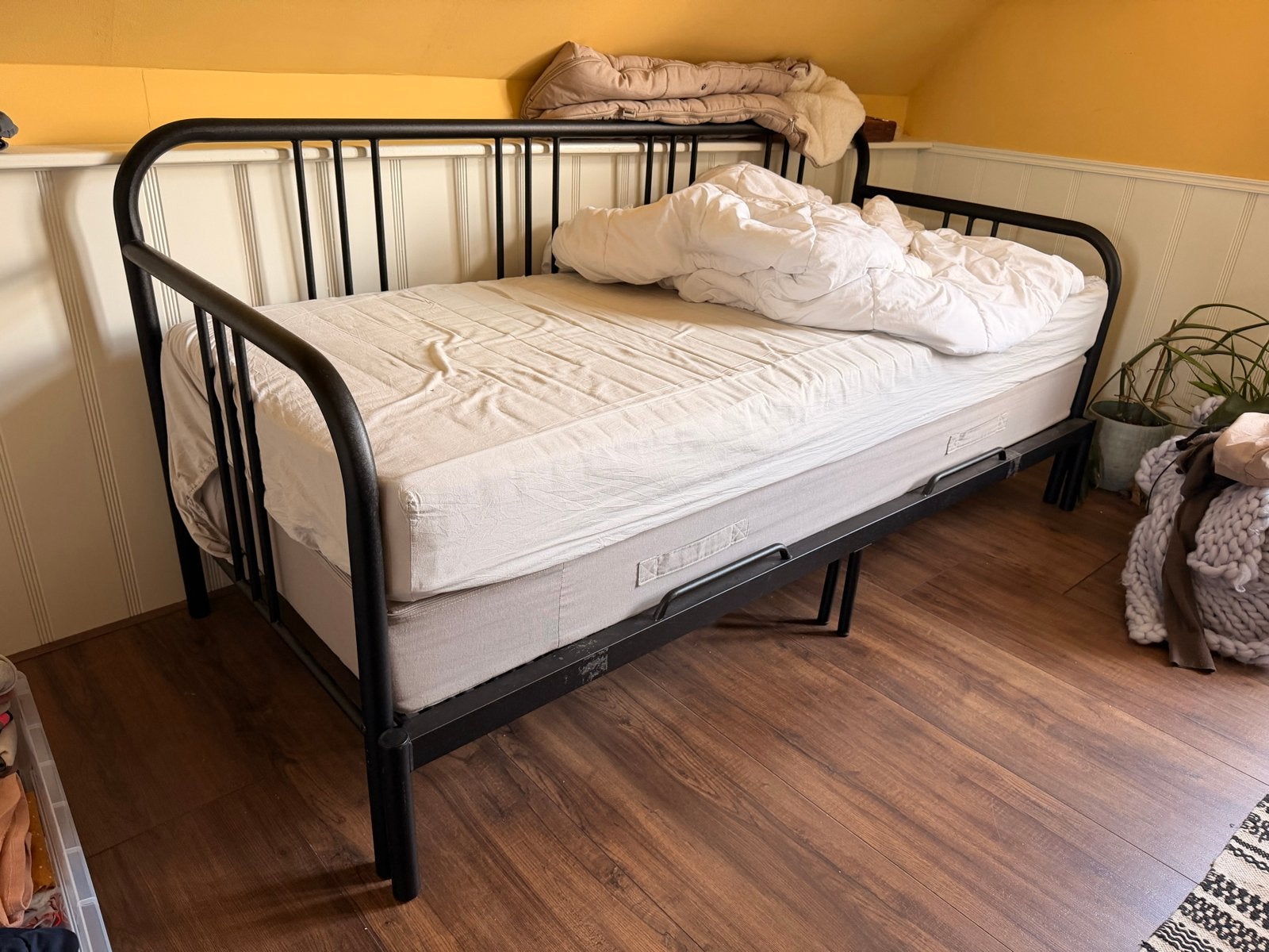 IKEA Fyresdal slaapbank/daybed - Zwart metaal, Ophalen, Gebruikt, Zwart, Tweepersoons