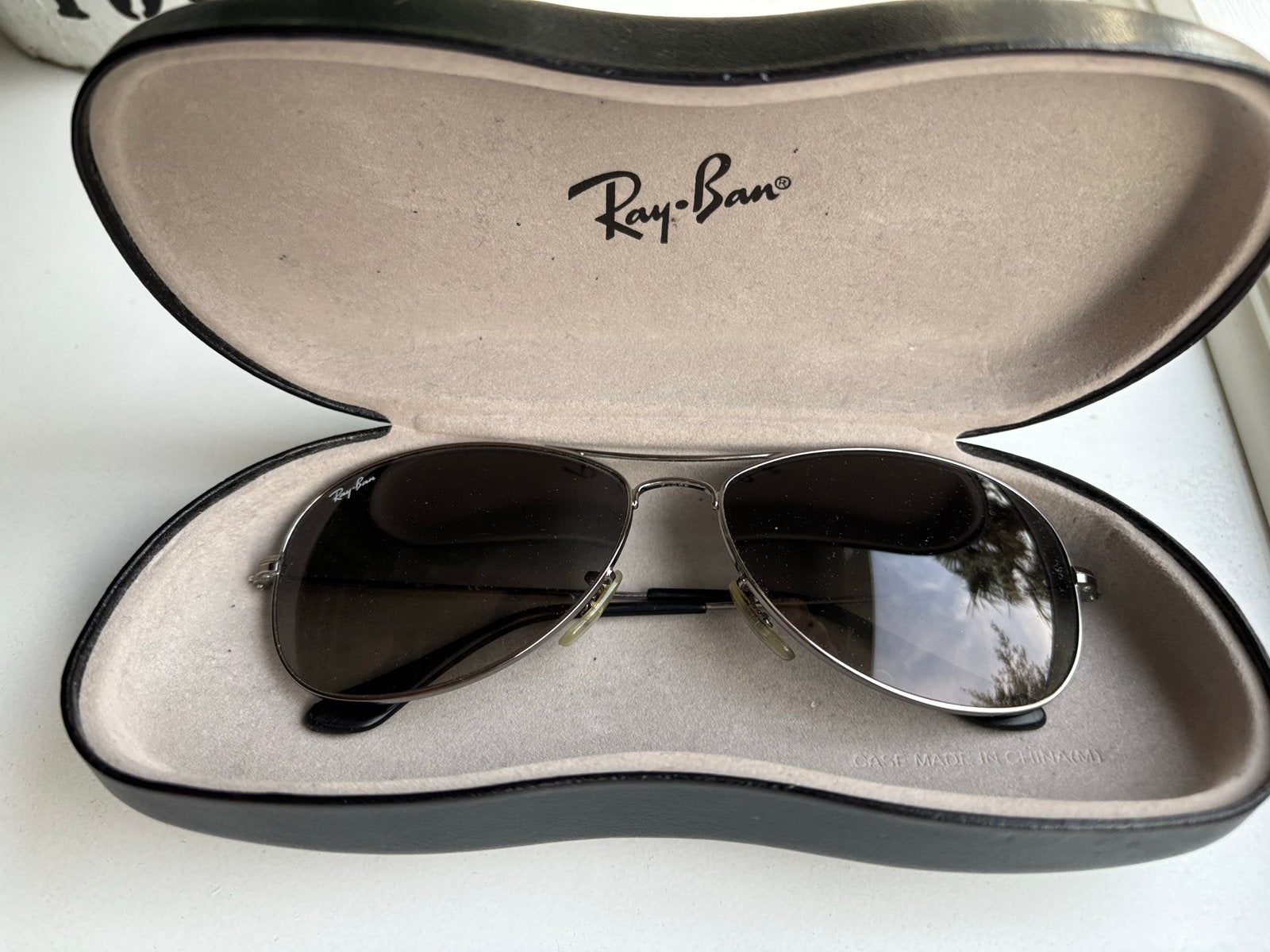 Ray-Ban Aviator Zonnebril met etui / hard case, Zonnebril, Overige kleuren, Ophalen of Verzenden, Zo goed als nieuw