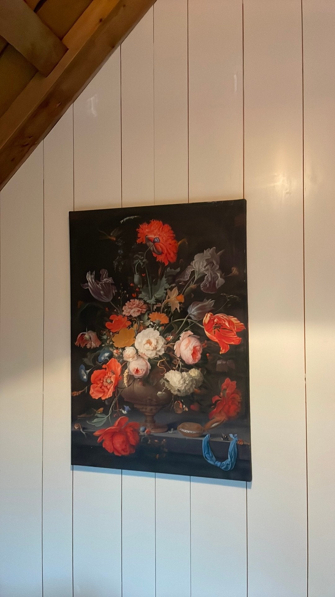 Prachtig bloemstilleven op canvas - 70x100 cm, Doek, Handgeschilderd, Olieverf, Klassiek