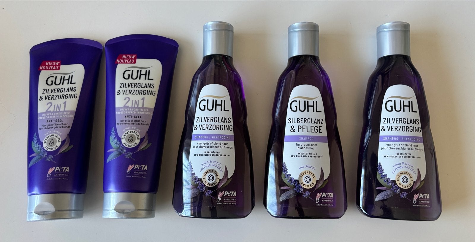 Guhl Zilverglans & Verzorging Shampoo - 5 nieuwe flacons, Ophalen of Verzenden, Nieuw, Shampoo of Conditioner