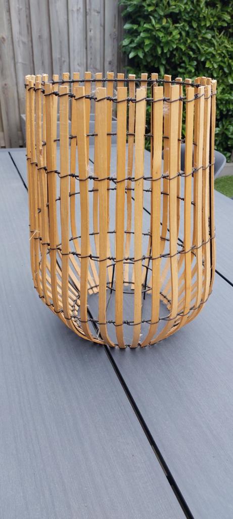 Decoratieve bamboe lantaarn / windlicht, Ophalen of Verzenden, Gebruikt