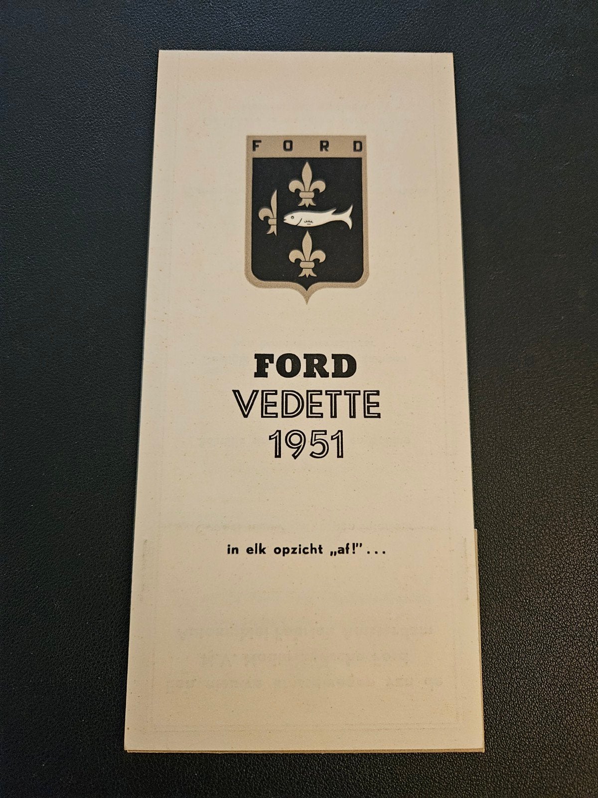 Brochure Ford Vedette 1951, Ophalen of Verzenden, Zo goed als nieuw, Ford
