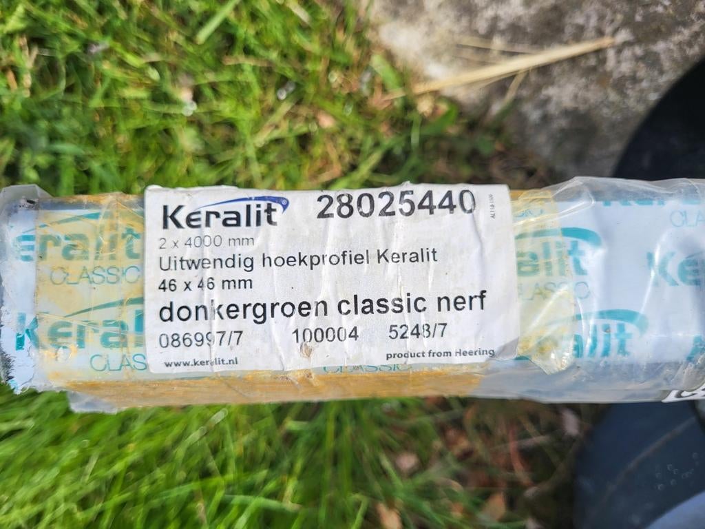 Keralit hoek/wit/verbin/profiel monumenten/hoek/donker groen, Doe-het-zelf en Verbouw, Platen en Panelen, Ophalen, Nieuw, Overige materialen