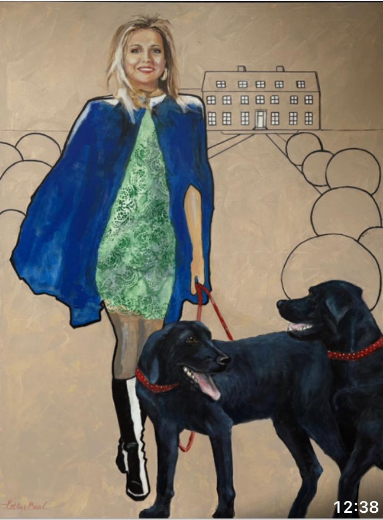 Maxima met haar 2 honden, Antiek en Kunst, Ophalen