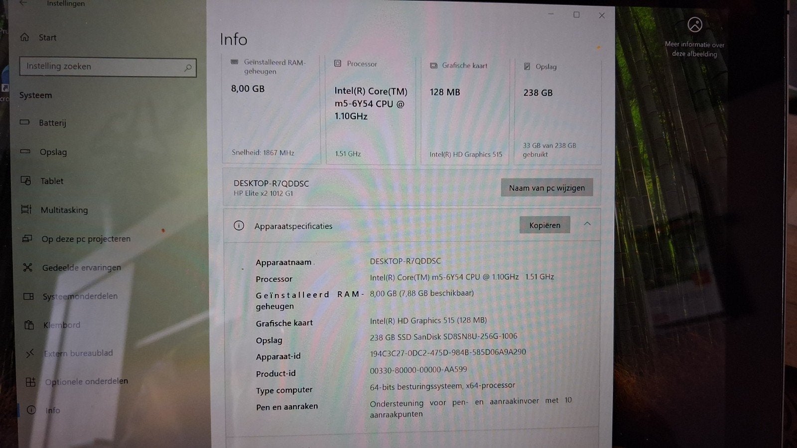 HP Elite x2 1012 G1 - Windows 10, 8GB RAM, 238GB SSD, Computers en Software, 8 GB, Minder dan 2 Ghz, Ophalen of Verzenden, 238 GB