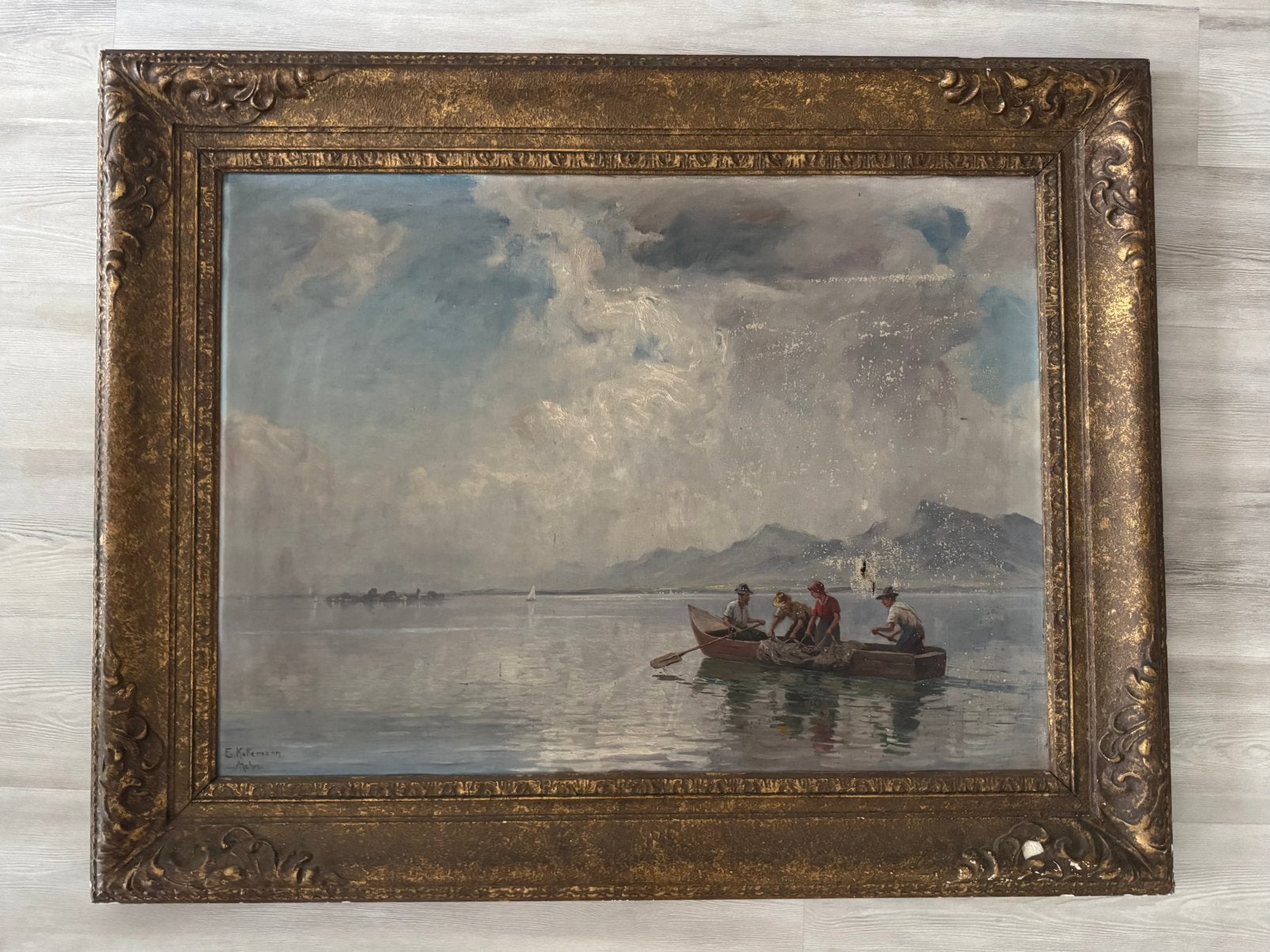 Erwin Kettemann – Chiemsee – Olieverf op doek 70x95 cm, Antiek en Kunst, Kunst | Schilderijen | Klassiek, Ophalen