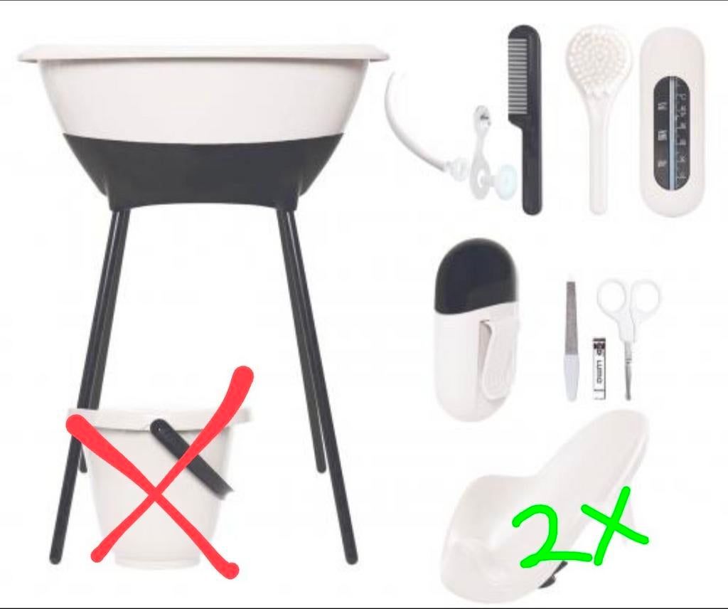 Luma Babybadje Complete met standaard en accessoires, Gebruikt, Badje, Standaard, Ophalen