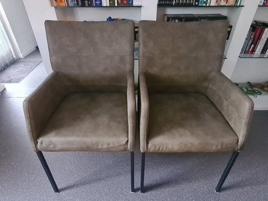 Eettafel stoelen, 4 stuks (2x 2 st.; met/zonder armleuning), Ophalen, Gebruikt, Overige kleuren, Overige materialen
