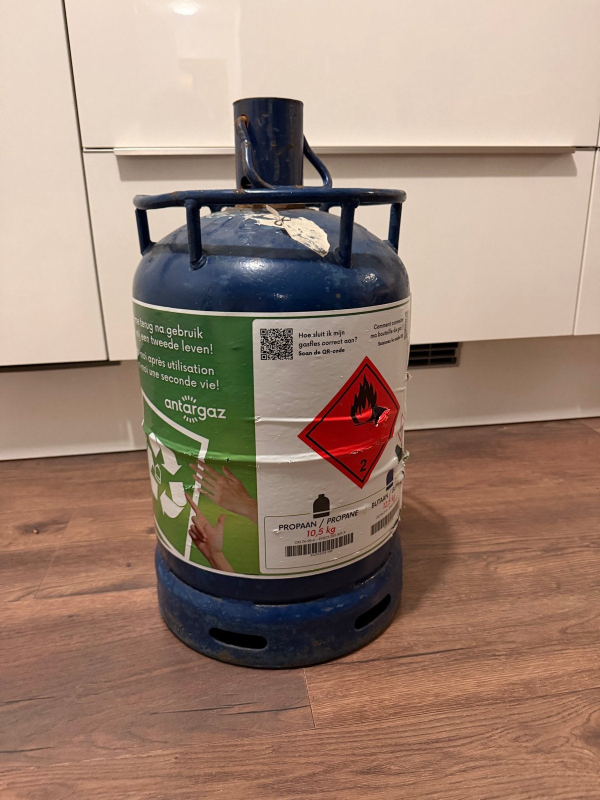 10,5 kg gasfles VOL, Ophalen, Gebruikt