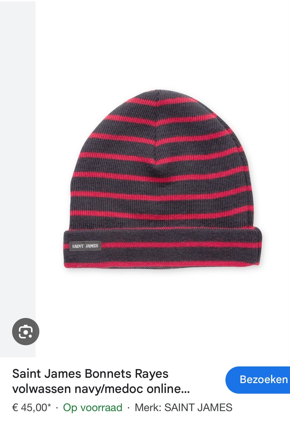 Nieuwe muts Saint James 100% wol English Hatter rood/marine, Verzenden, Nieuw, One size fits all, Pet