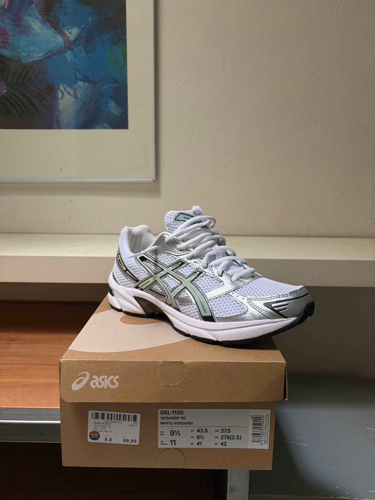 Asics Gel 1130 Silver, Wit, Nieuw, Ophalen of Verzenden, Sneakers of Gympen