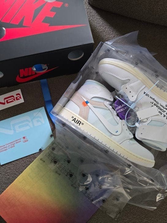 Nike Air Jordan 1 x Off-White Virgil Abloh Maat 47,5, Wit, Nike, Nieuw, Ophalen of Verzenden