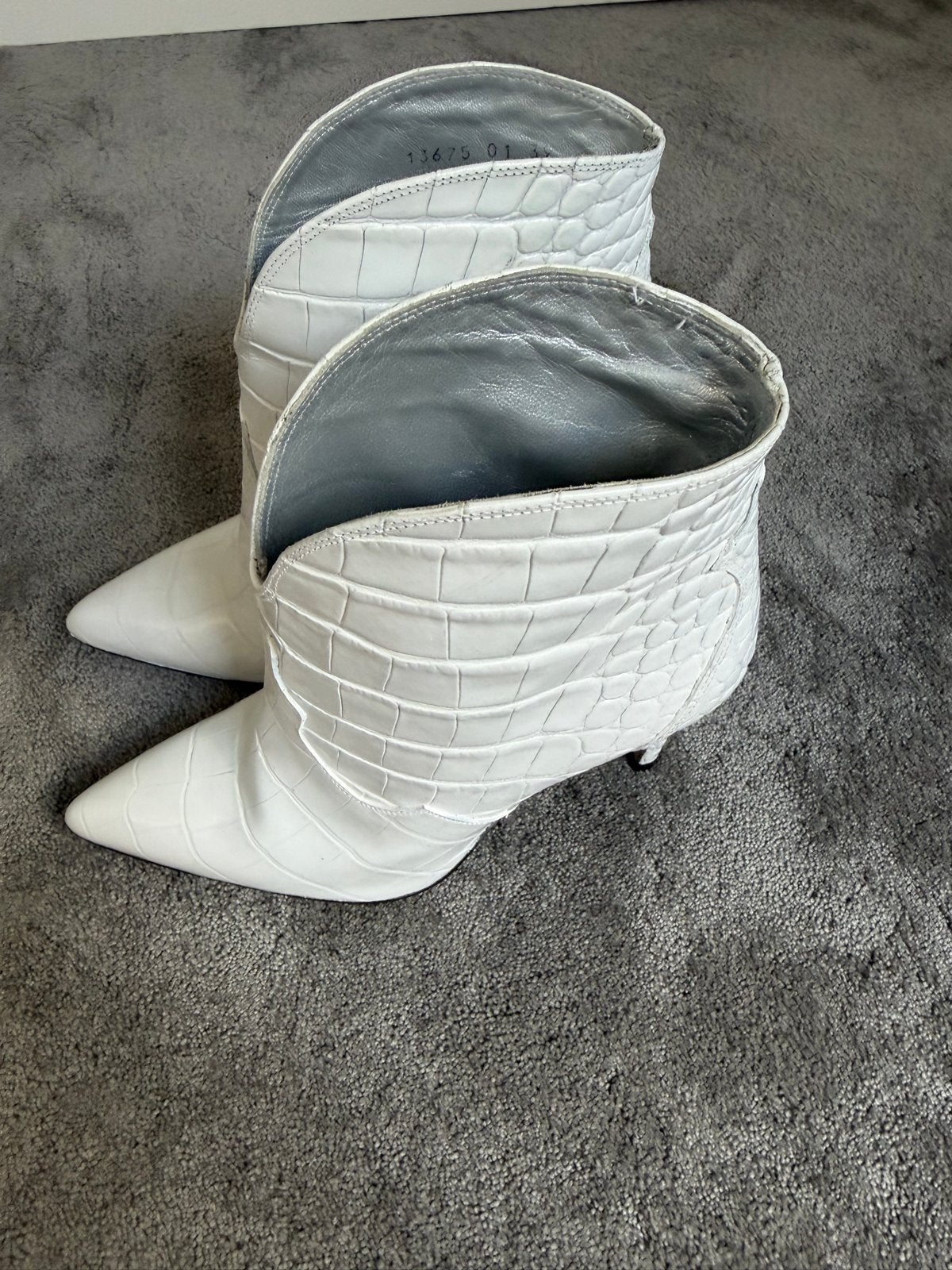 Toral Witte cowboylaarzen met krokodillenprint, Verzenden, Zo goed als nieuw, Wit, Lage of Enkellaarzen