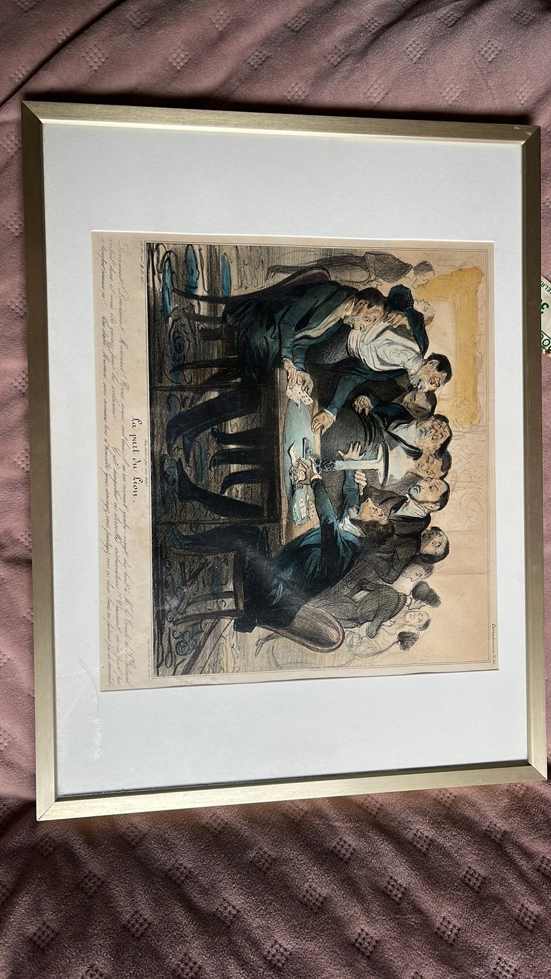 Honoré Daumier – La part du Lion – lithografie, Antiek en Kunst, Portret en Figuren, Ophalen of Verzenden, Ingelijst, Lithografie