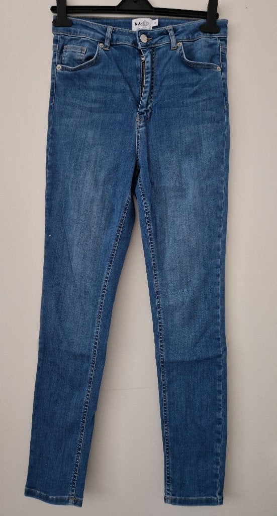 Blauwe dames spijkerbroek NA-KD maat 40 . a, NA-KD, Blauw, Ophalen of Verzenden, Zo goed als nieuw