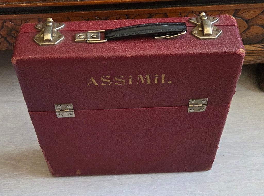 Vintage LP koffer in rode kleur. (12), Ophalen of Verzenden, Gebruikt