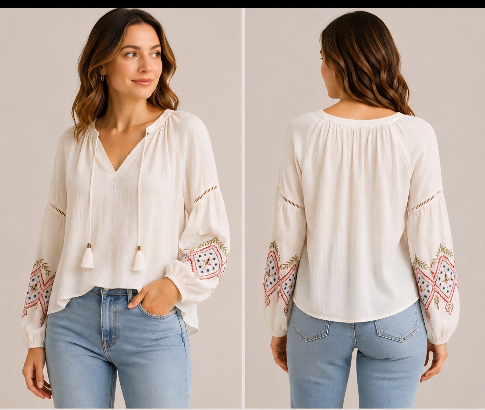 Costes Rebel maat S zgan boho blouse wit met borduursels en, Wit, Ophalen of Verzenden, Zo goed als nieuw, Maat 36 (S)