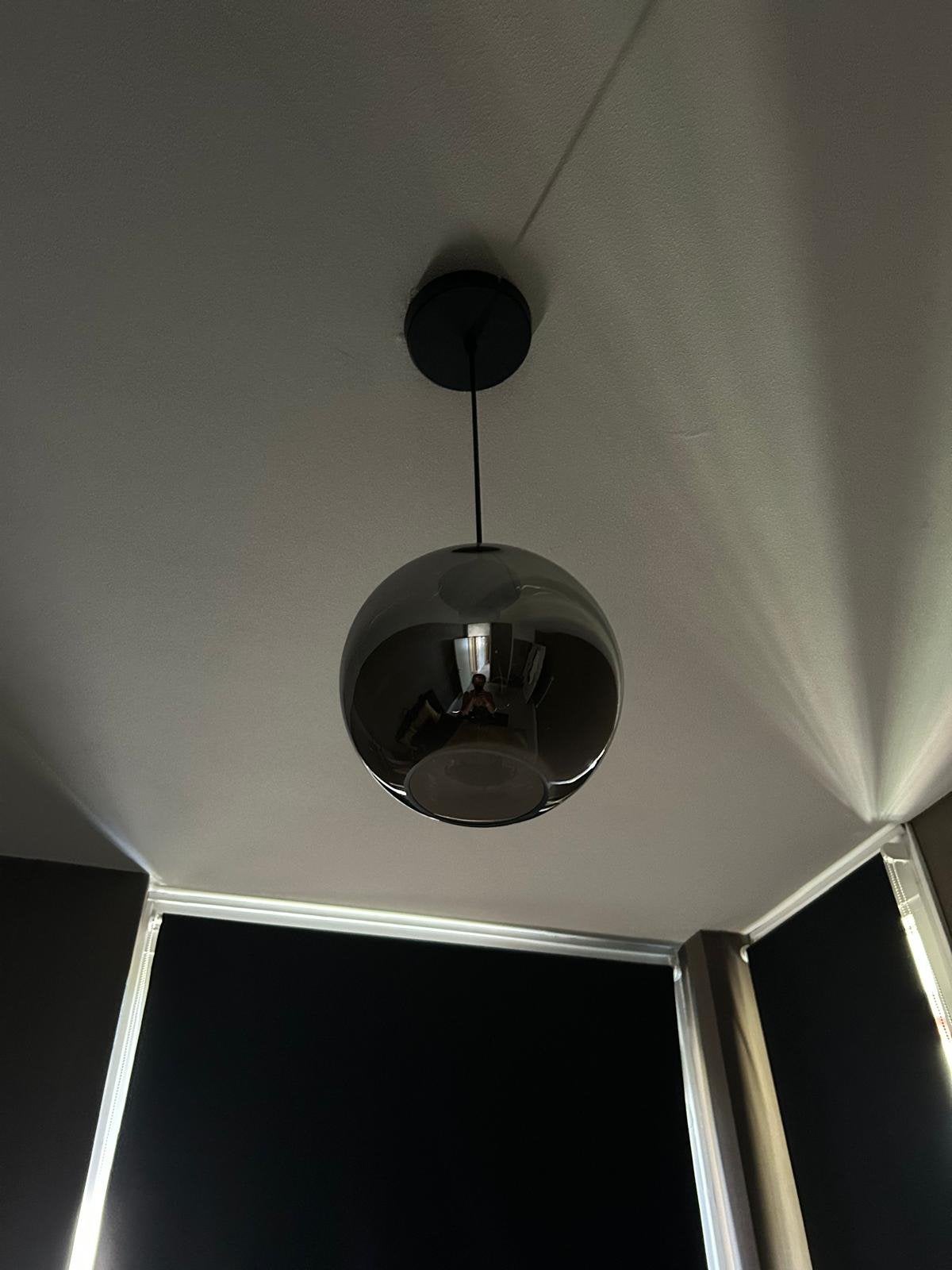 Hanglamp zwart smoke glas, Zwart, Ophalen, Zo goed als nieuw, Glas
