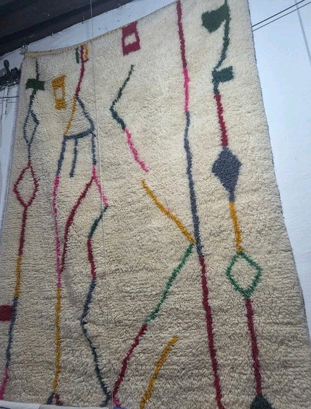 Prachtige berber tapijt / vloerkleed  hand gemaakt!, 150 tot 200 cm, Ophalen of Verzenden, Crème, Rechthoekig