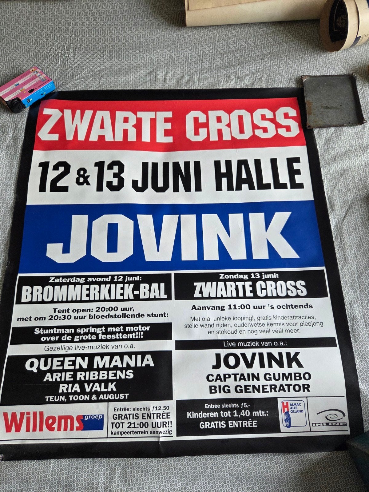orginele oude poster van de zwarte cross halle jovink, Ophalen of Verzenden, Zo goed als nieuw, Rechthoekig Staand