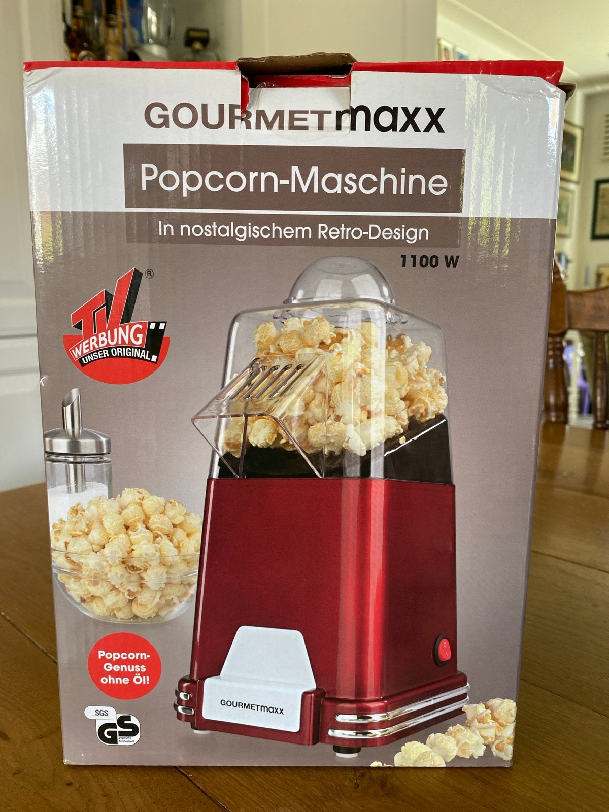 GOURMETmaxx Popcornmachine - Retro Design 1100W, Ophalen of Verzenden, Zo goed als nieuw