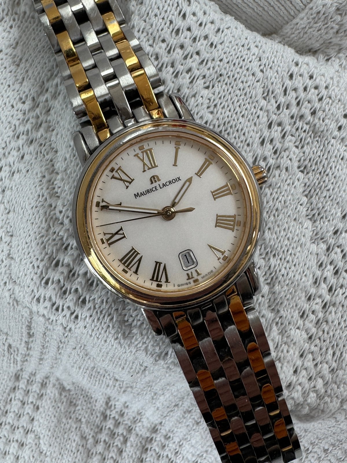 Maurice Lacroix 28mm | Full Set | Box & Papers, Ophalen of Verzenden, Zo goed als nieuw, Leer, Overige merken