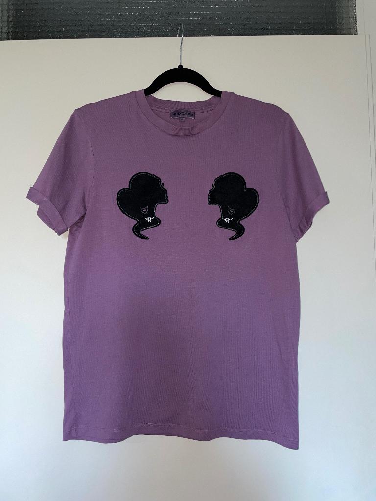Reinders paars maeve zwarte head logo t-shirt top mt XS, Reinders, Paars, Ophalen of Verzenden, Zo goed als nieuw