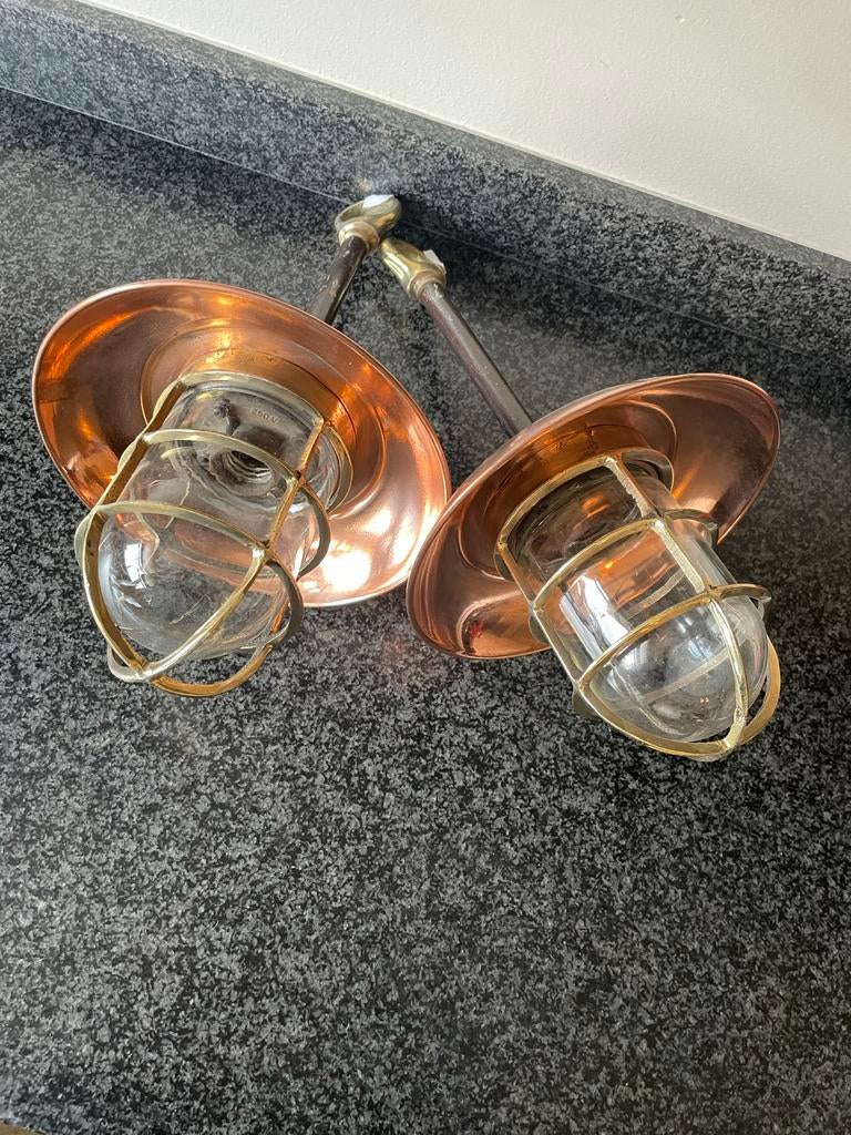 2 Nautische Hanglampen - Vintage Stijl, Antiek en Kunst, Antiek | Lampen, Ophalen of Verzenden