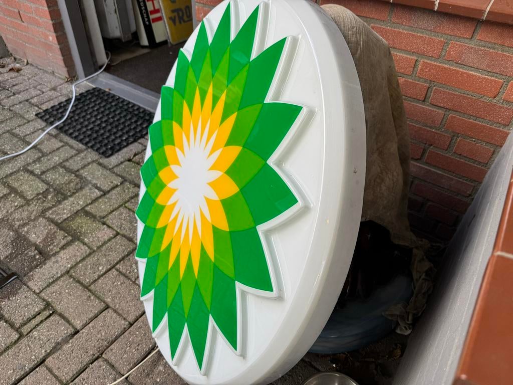 BP Lichtbak Reclamebord - Vintage Olie Maatschappij Logo, Verzamelen, Merken en Reclamevoorwerpen, Ophalen, Gebruikt, ., Lichtbak of (neon) lamp