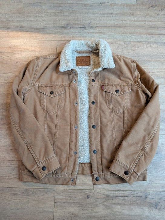 Levi's Spijkerjas Sherpa Trucker Maat M, Levi's, Bruin, Maat 48/50 (M), Ophalen of Verzenden
