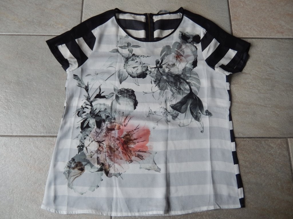 Summum Woman Blouse Maat 36 met Bloemenprint en Strepen, Summum Woman, Meerkleurig, Ophalen of Verzenden, Zo goed als nieuw