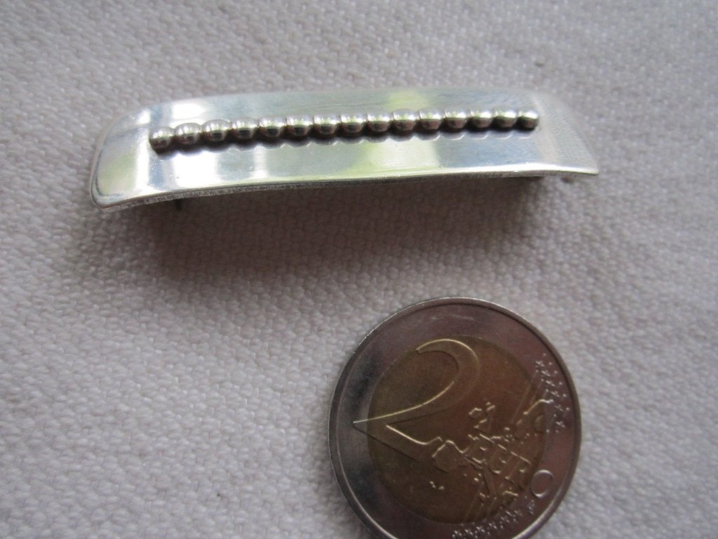 17.Schitterende oude broche,  handmade sterling+makers mark, Ophalen, Zilver, Broche