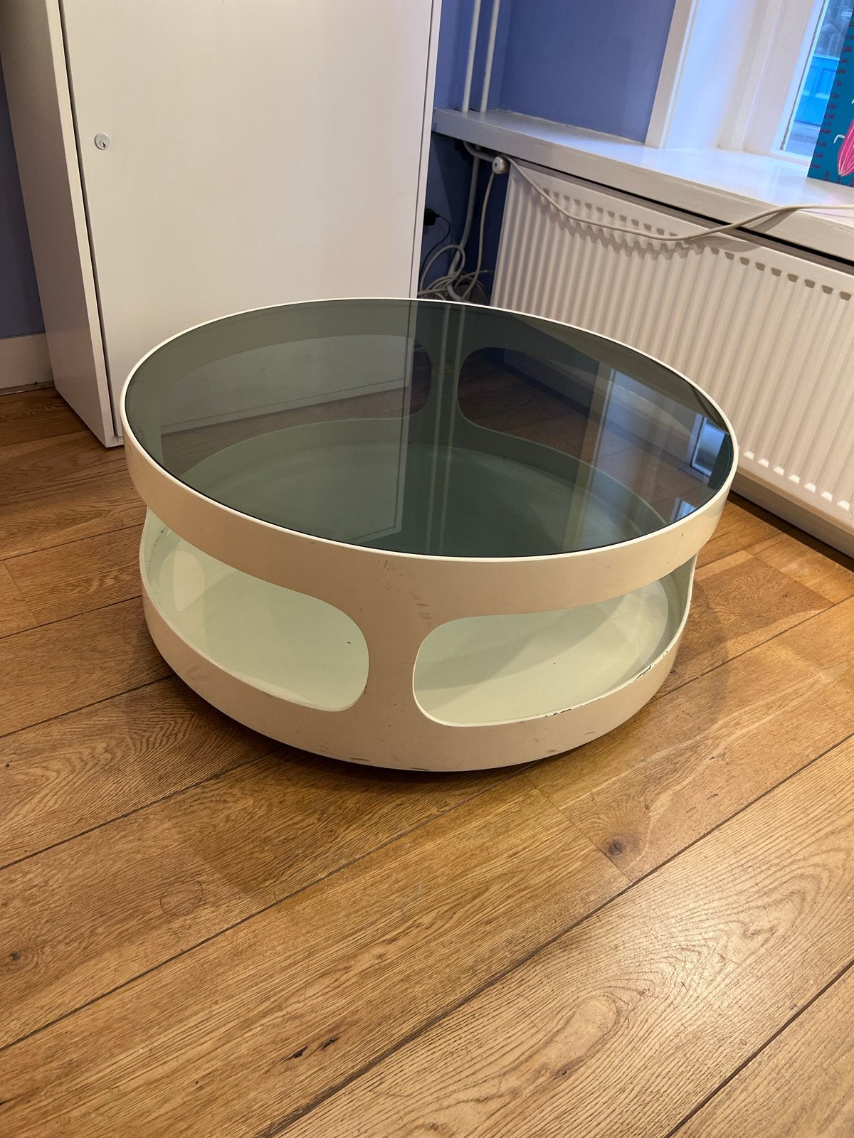 Vintage Space Age ronde Salontafel Erik van Buijtenen / Nebu, Ophalen, Gebruikt, Rond, 50 tot 100 cm
