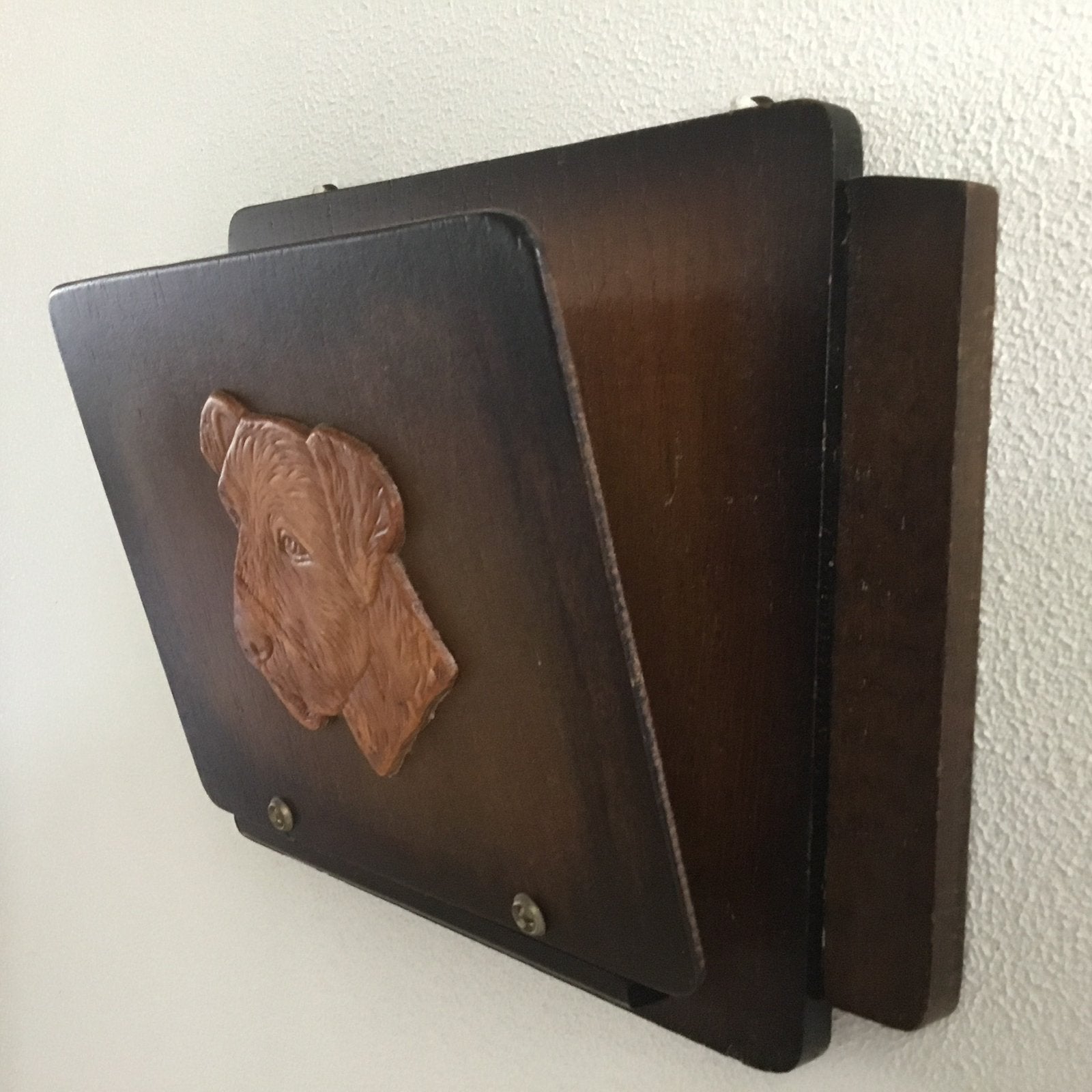 Vintage houten Art Deco wandbrievenhouder, Antiek en Kunst, Ophalen of Verzenden