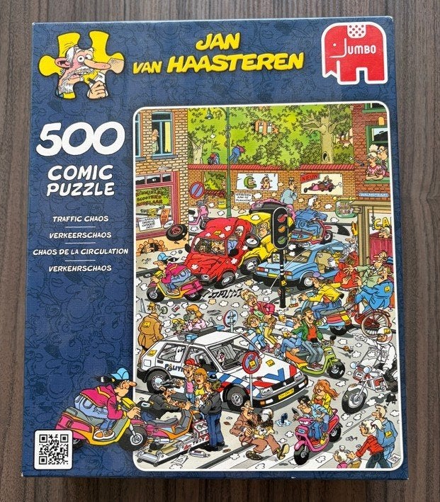 Jan van Haasteren: Verkeerschaos - 500 stukjes, Ophalen of Verzenden, 500 t/m 1500 stukjes, Zo goed als nieuw