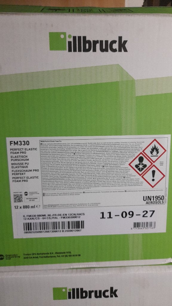 Purschuim FM330 PERFECT ELASTIC FOAM PRO 880ml illbruck, Ophalen of Verzenden, Nieuw, 15 m² of meer, Zeil