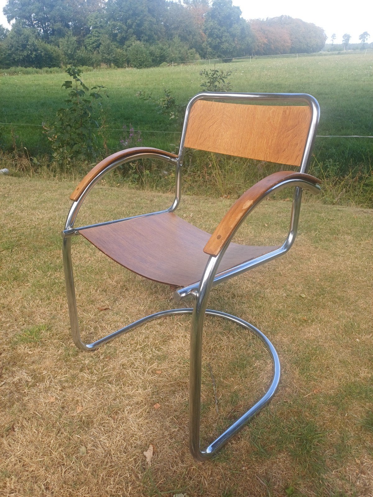 Vintage Buisframe Sledestoel - Restauratieproject, Ophalen of Verzenden