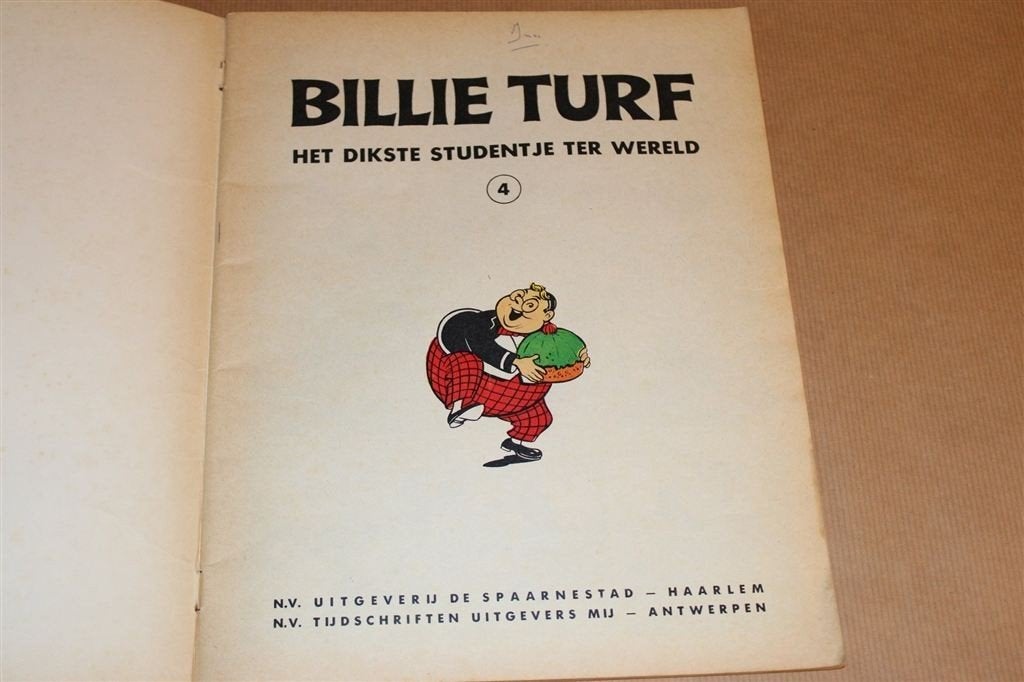 Billie Turf — Het Dikste Studentje [1e dr 1967] — Deel 4, Eén stripboek, Ophalen of Verzenden, Gelezen