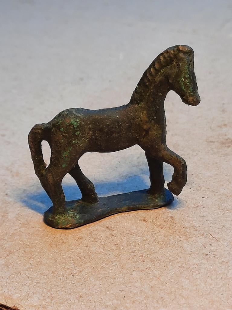 Romeins bronzen beeldje paardje bodemvondst, Antiek en Kunst, Verzenden