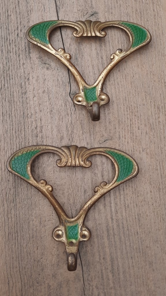 Kapstokhaken art nouveau - jaren '40/50, Gebruikt, Wandhaken, Ophalen of Verzenden, Minder dan 100 cm