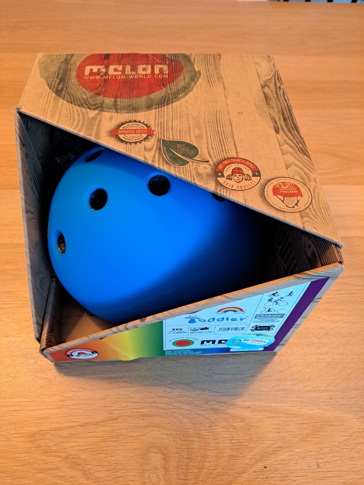 Melon Toddler Fietshelm - Rainbow Blue (XXS), XXS, Melon, Jongen of Meisje, Nieuw