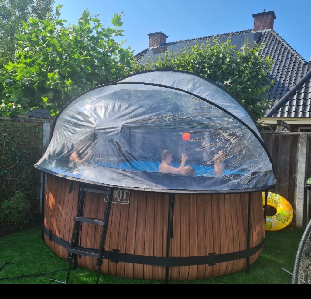 Exit zwembad rond houtlook 3.60 x 1.22 met zandfilterpomp, Gebruikt, Rond, 300 cm of meer, Opzetzwembad