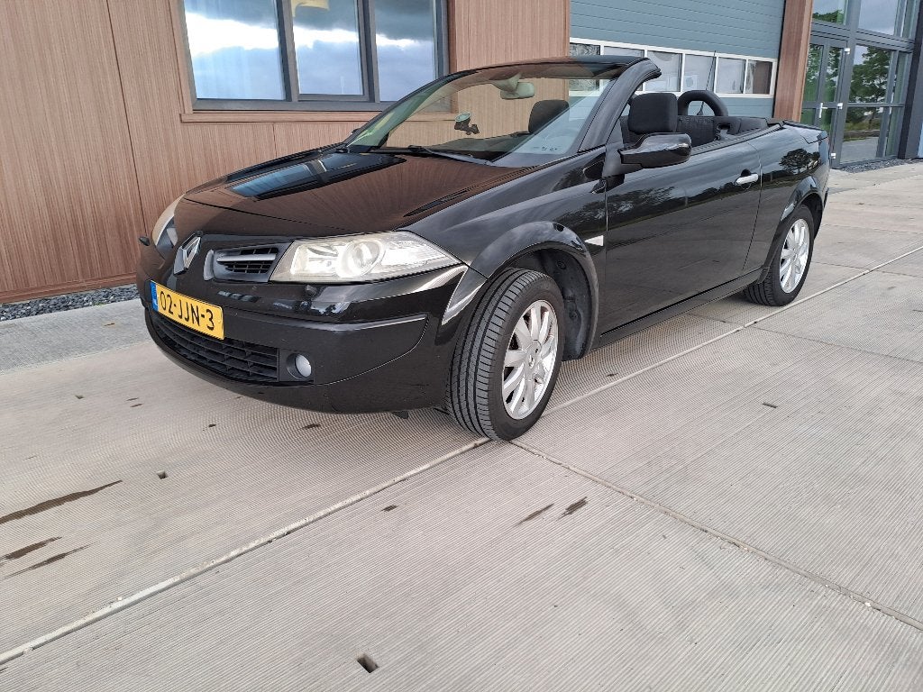 Renault Mégane 1.6 16V 82KW Cabrio E4 2009 Zwart, Auto's, Voorwielaandrijving, Stof, 4 cilinders, Cabriolet